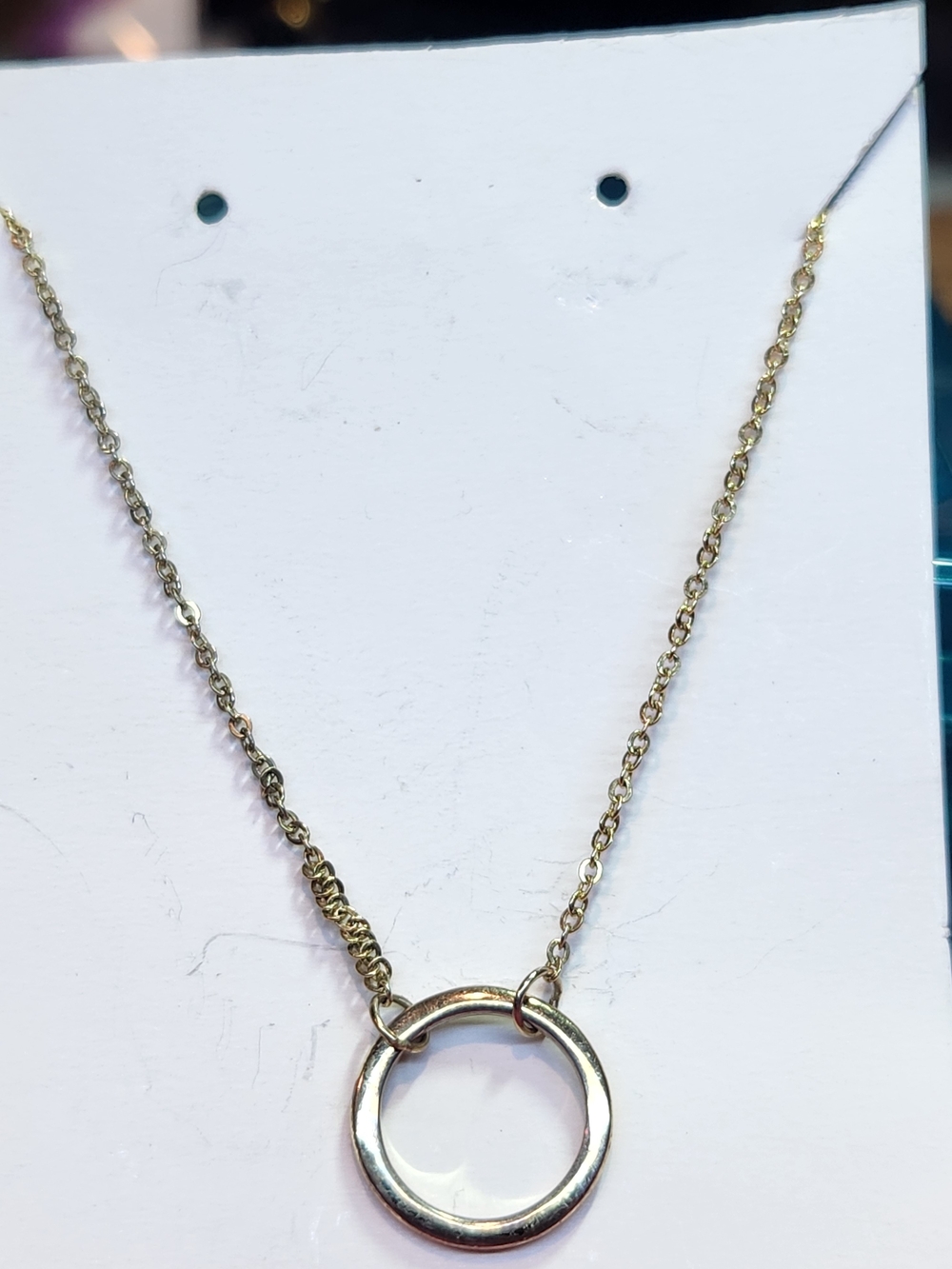 Cute Gold Pver Silver Circle Pendant Necklace - Women Jewelry